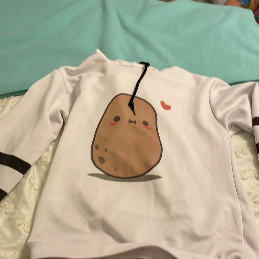 white potato hoodie size small
